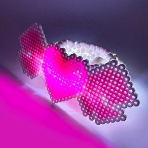 LASR Cyber Hearts Light Up Pendant Rave Kandi Bracelet